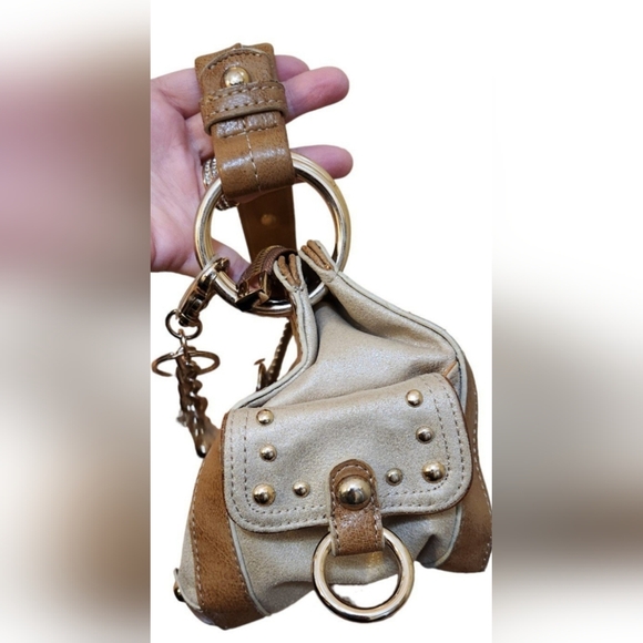 💵SOLD💵 Kathy Van Zeeland Vintage Y2K EUC Champagne & Brown Purse - Picture 4 of 10